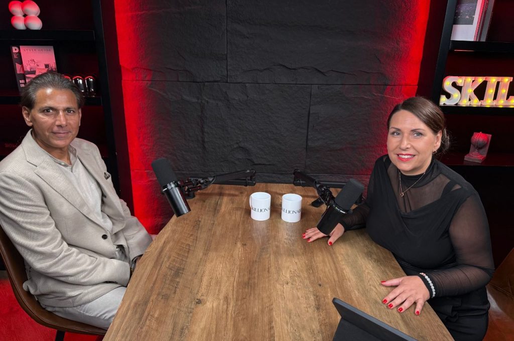 Angela and Khurshid at the Podcast