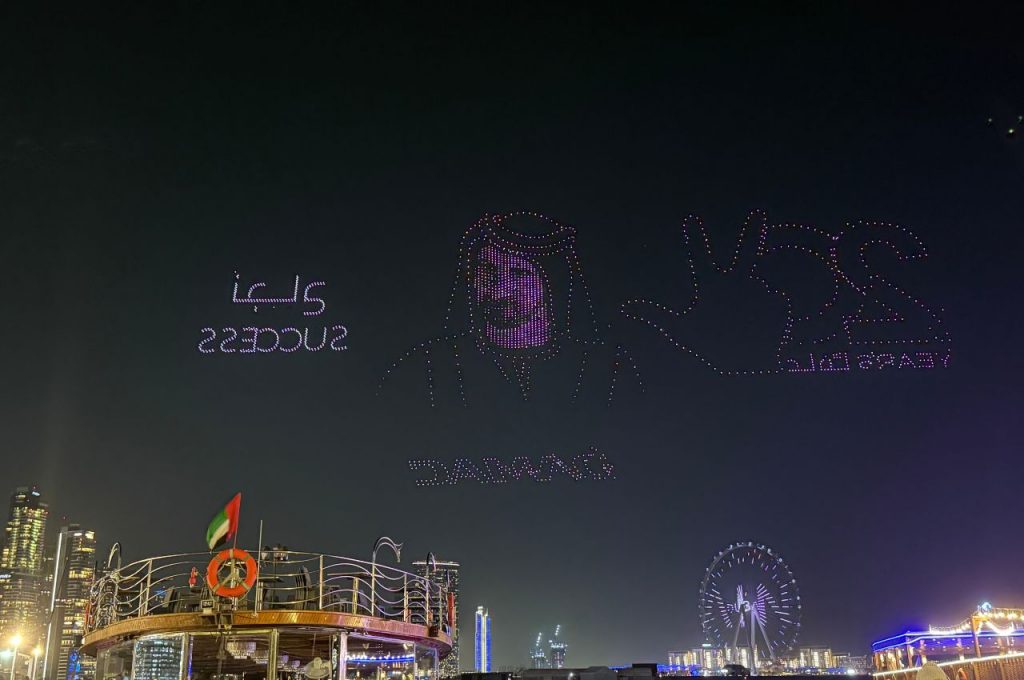 Drone show showing symbols